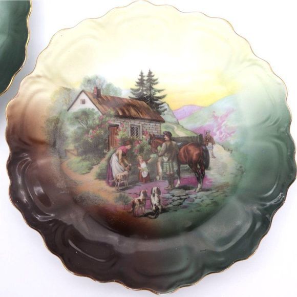 Z.S. & CO, Scottish Highland Hunting Scene, (ZEH, SCHERZER) BAVARIA CABINET PLAT - Picture 2 of 10